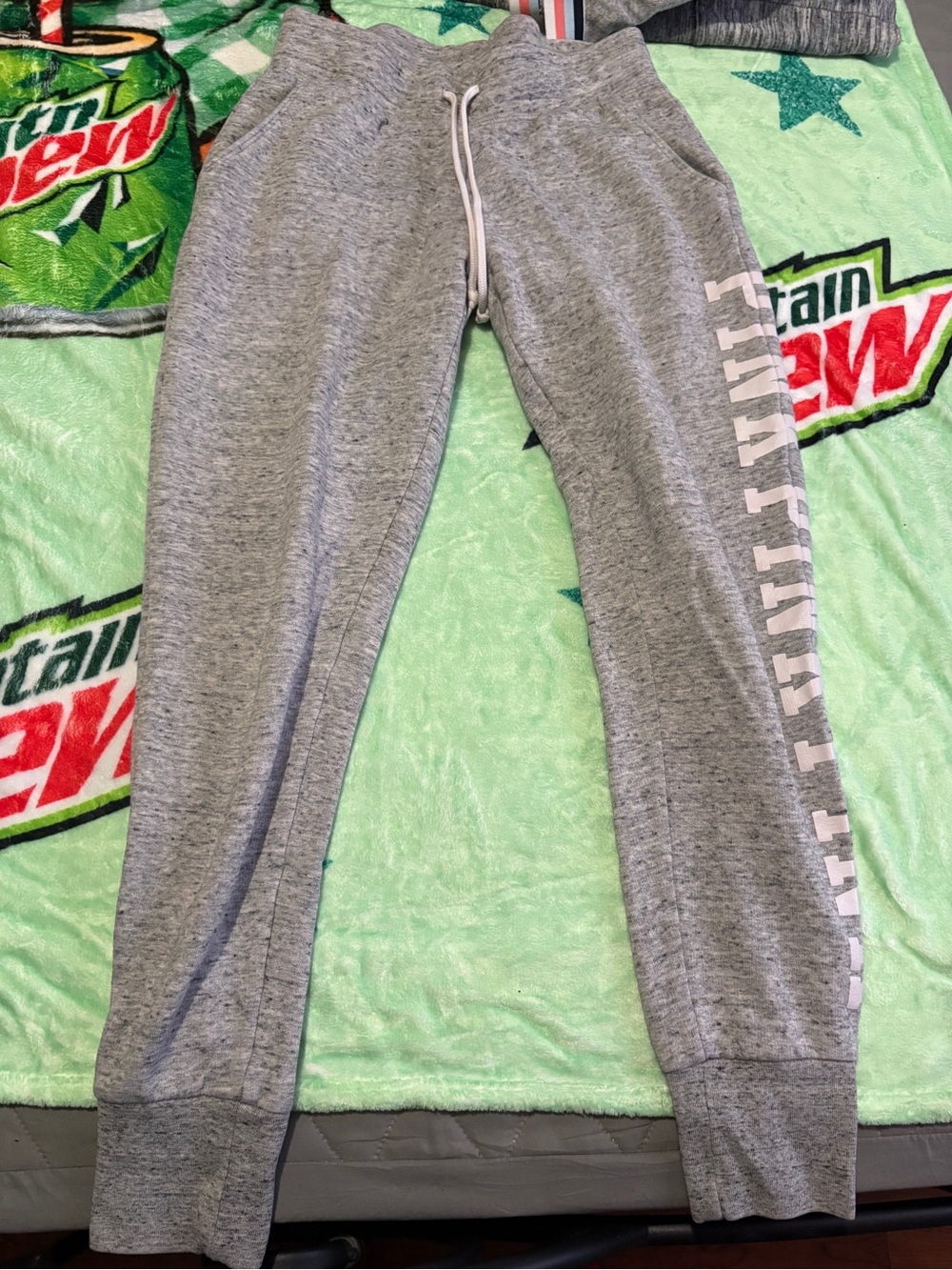 PINK Victoria's Secret Grey Sweatpants with White Side Logo